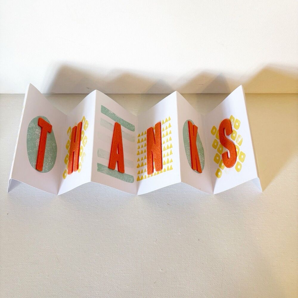 3D Mini Thank You Cards Accordion With Cardboard Box Envelopes Stationary 3x4
